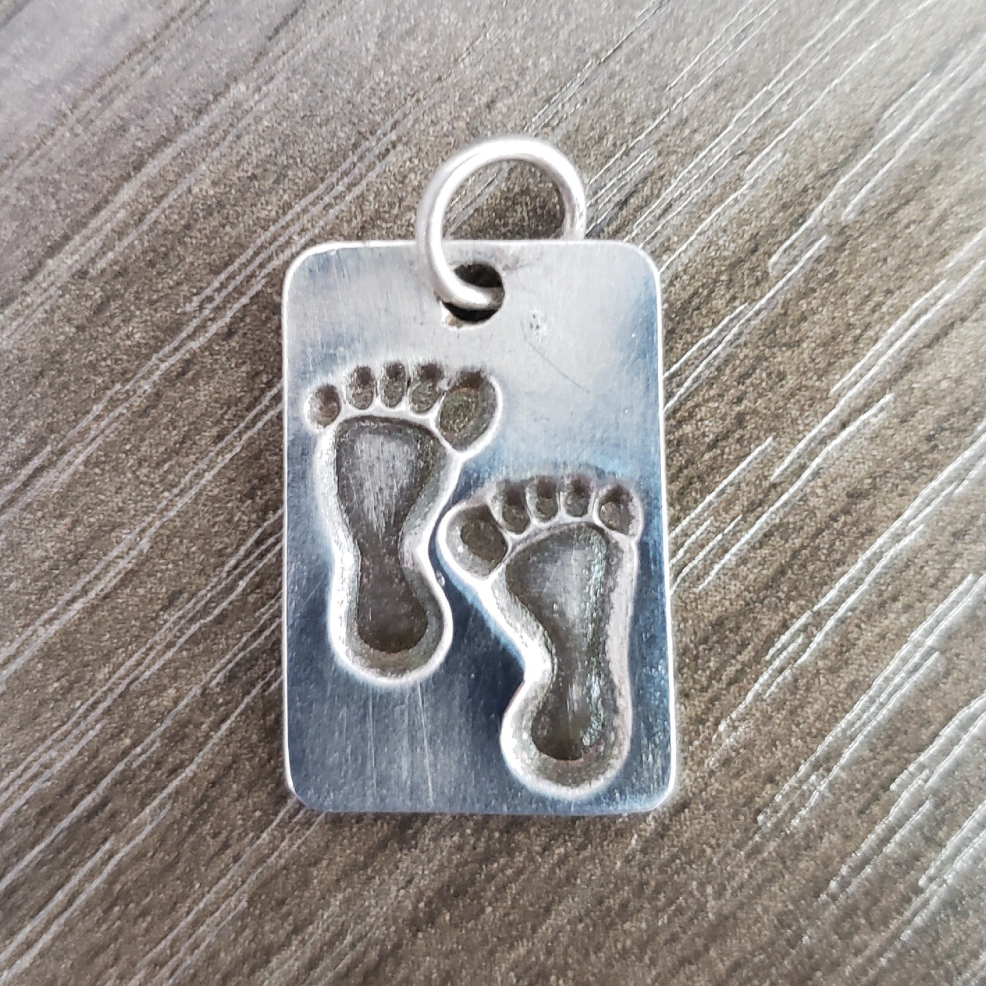 Handmade Baby Feet Pendant in .999 Fine Silver
