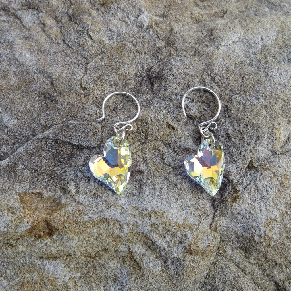 Swarovski Crystal Heart Earrings in Sterling Silver – Elegant Statement Jewelry