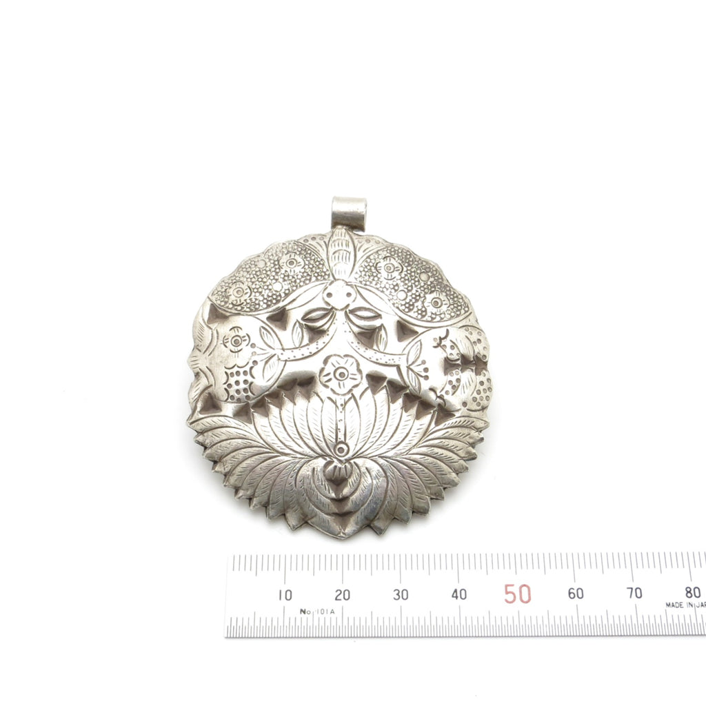 Handcrafted Karen Hill Tribe Butterfly Floral Pendant  - 55mm