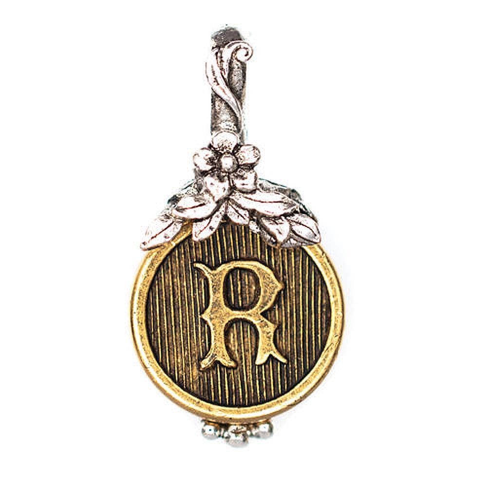 Two-tone initial pendant