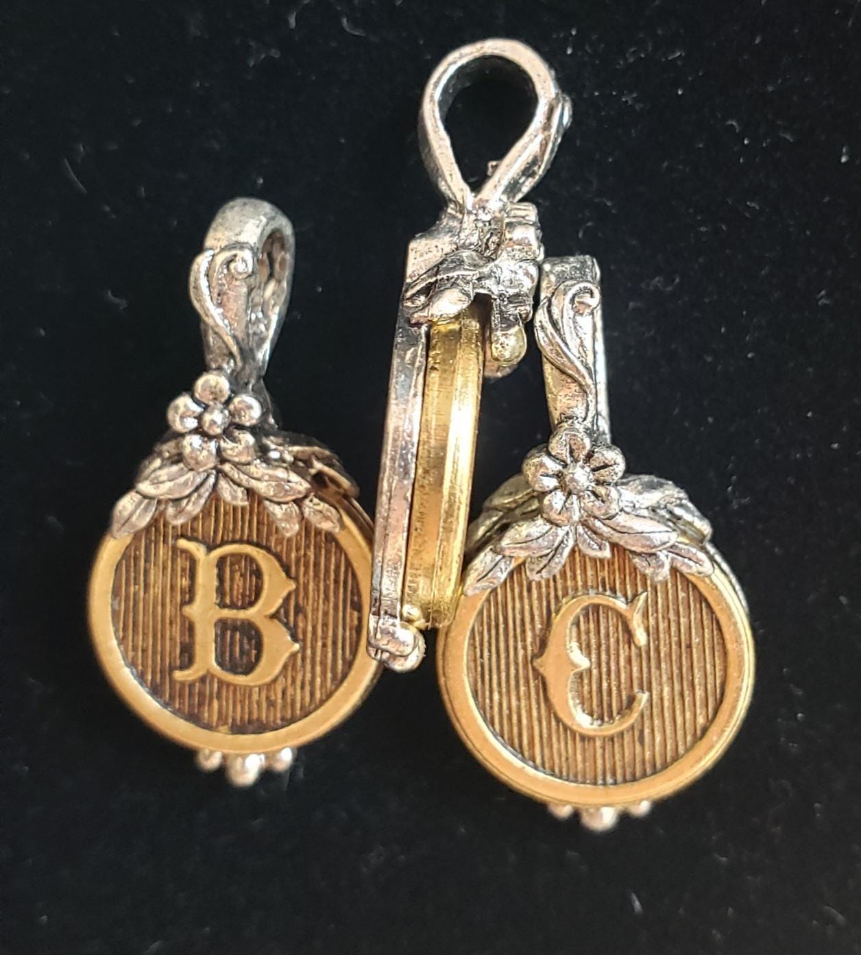 Two-tone initial pendant
