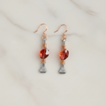 Copper Horseshoe Nail Earrings with Swarovski Crystal Copper Accents