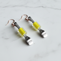 Horseshoe Nail Earrings with David Christensen Glass Beads & Copper Earwires