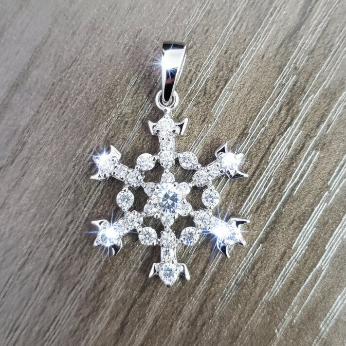 Sterling Silver Snowflake with CZ's