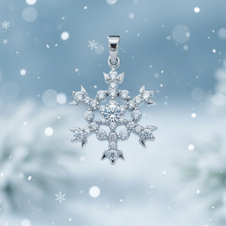 Sterling Silver Snowflake with CZ's