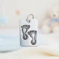 Handmade Baby Feet Pendant in .999 Fine Silver