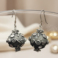 Sterling Silver Bali Bead Earrings – Handmade 925 Silver