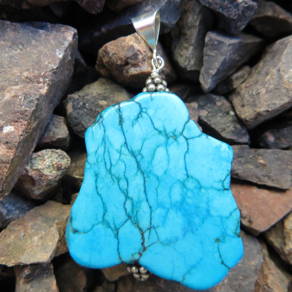 Sterling Silver and Howlite Pendant