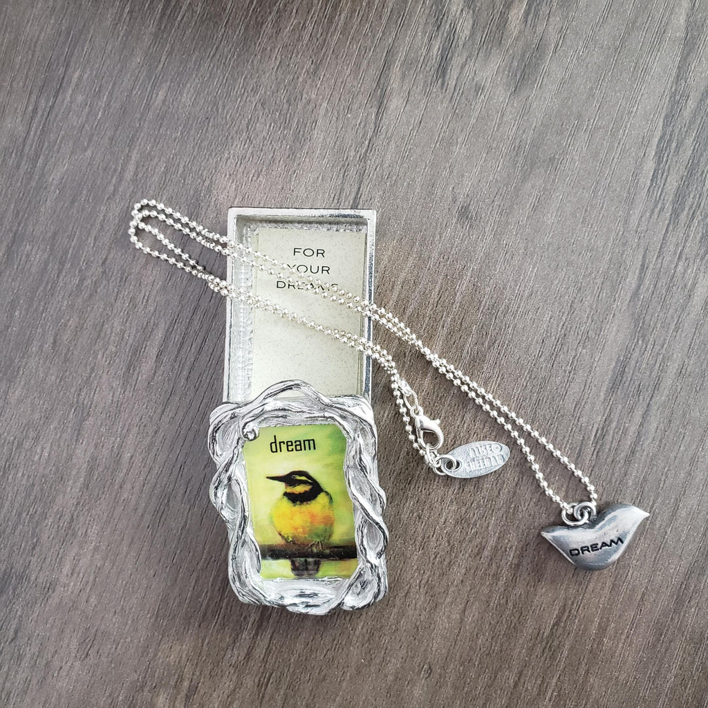 Wishnest By Alise Sheehan Pewter Dream Box and Pendant