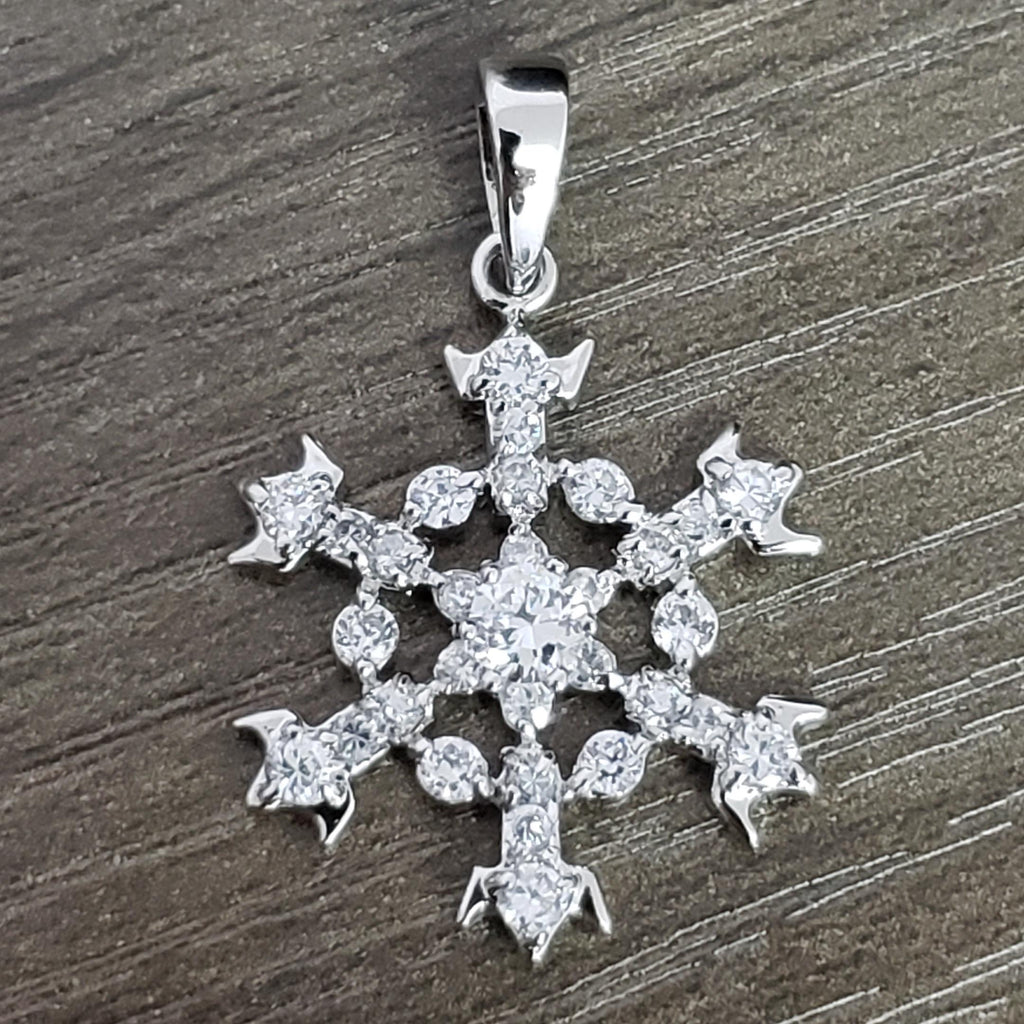 Sterling Silver Snowflake with CZ's