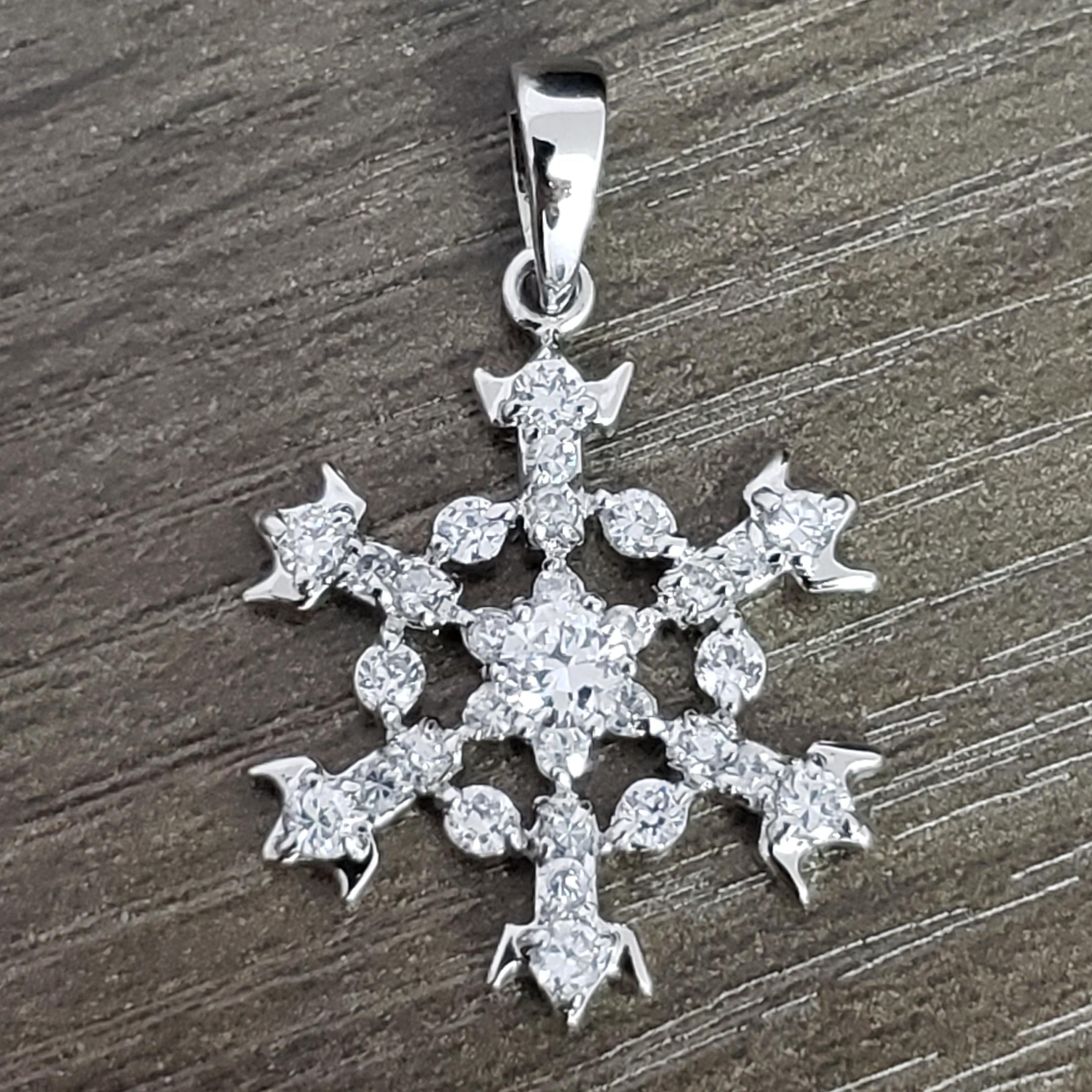 Sterling Silver Snowflake with CZ's