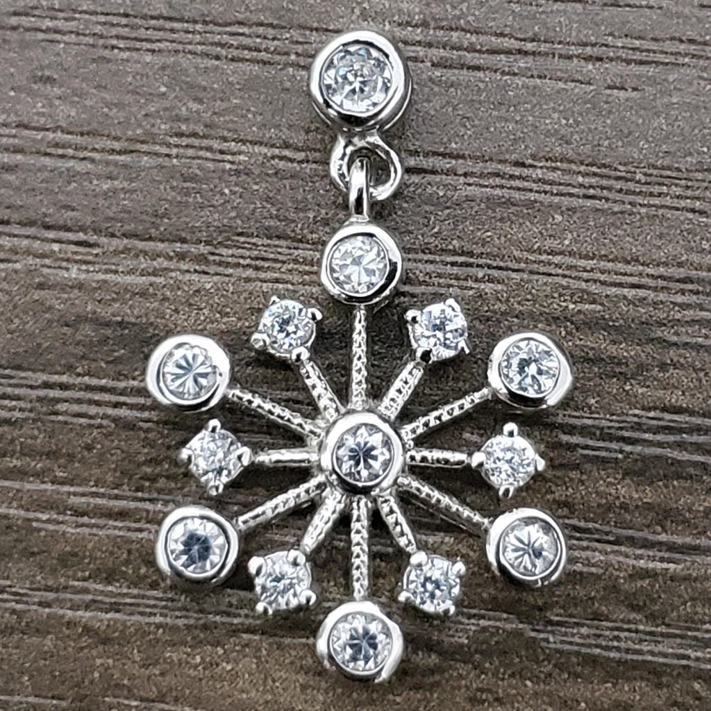 Sterling Silver Snowflake with CZ's