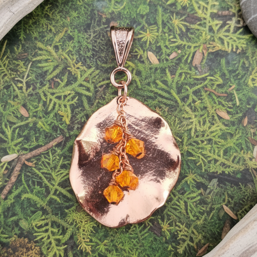 Nature-Inspired Copper Leaf Pendant