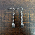 Horseshoe Nail Earrings with Braided Wire