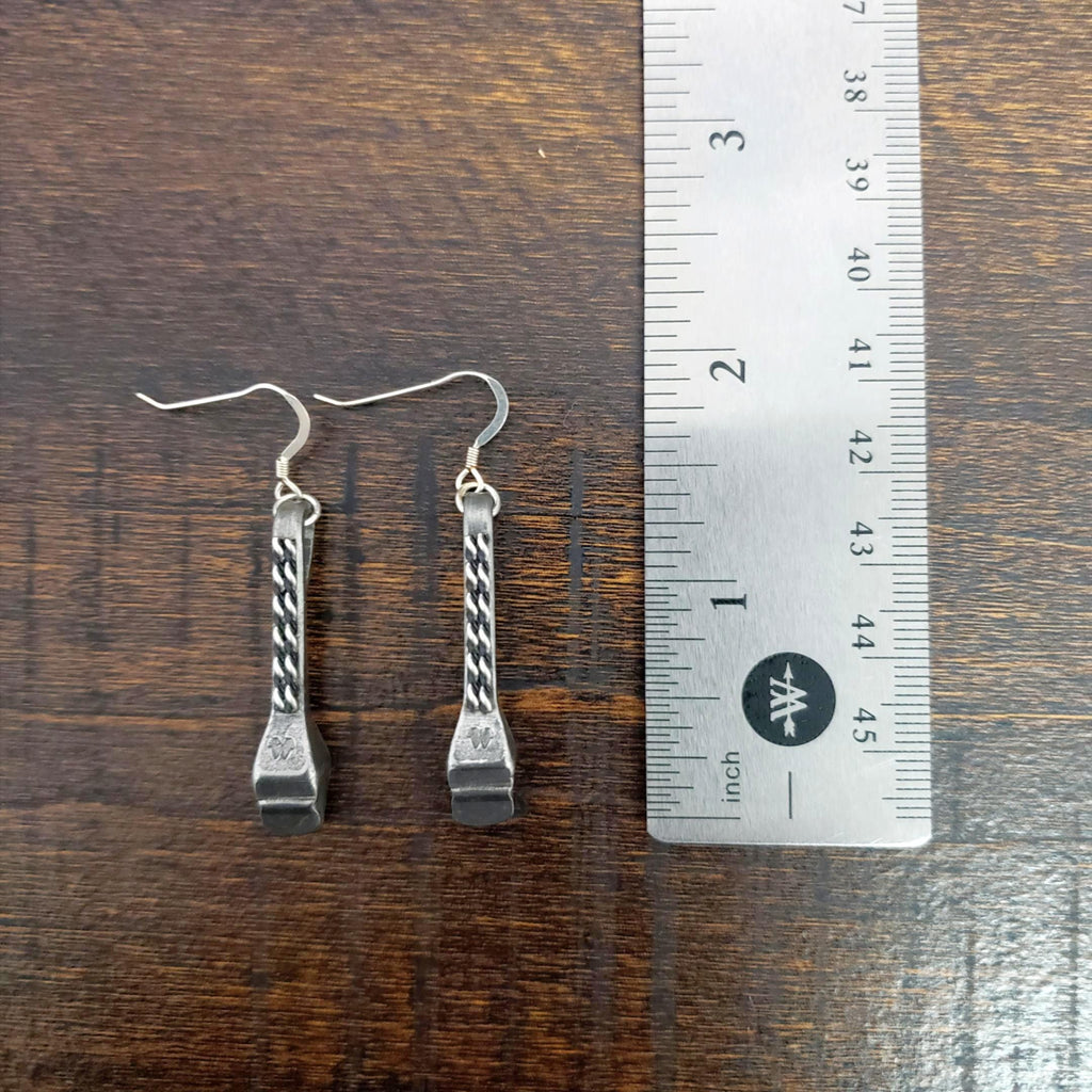 Horseshoe Nail Earrings with Braided Wire