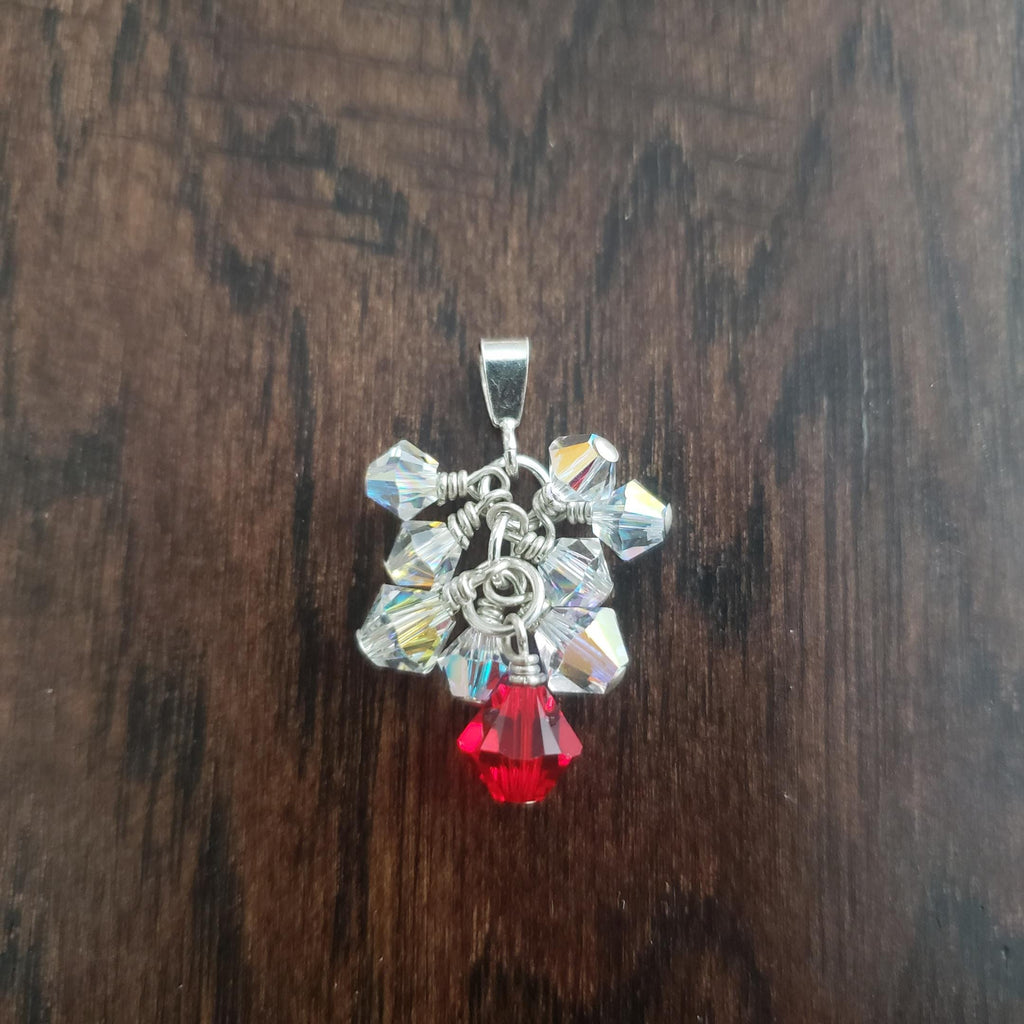 Swarovski Crystal Cluster Drop Pendant, with sterling silver.