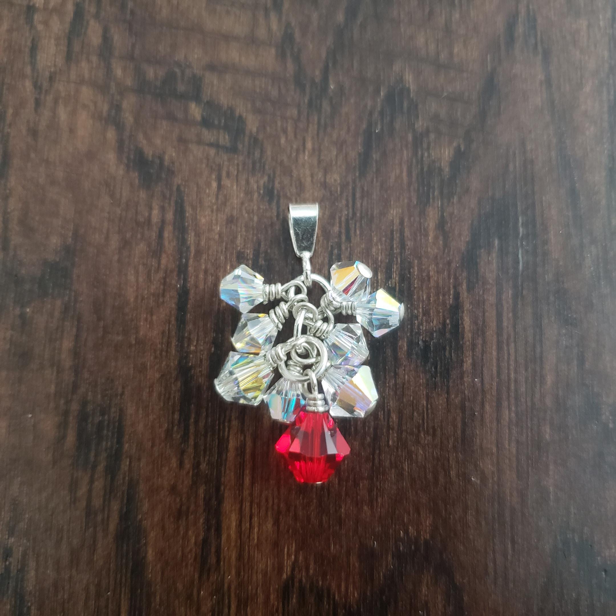 Swarovski Crystal Cluster Drop Pendant, with sterling silver.