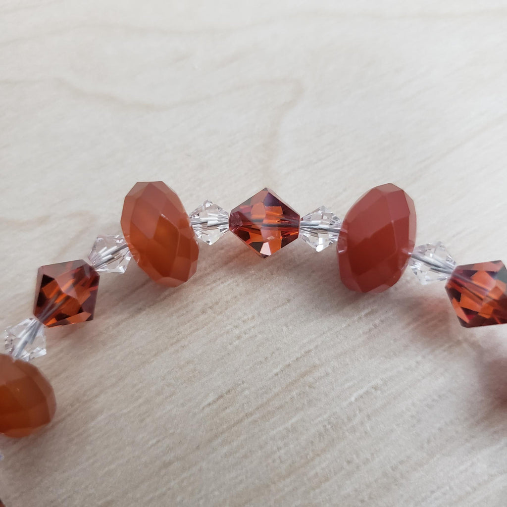 Carnelian and Swarovski Crystal Bracelet