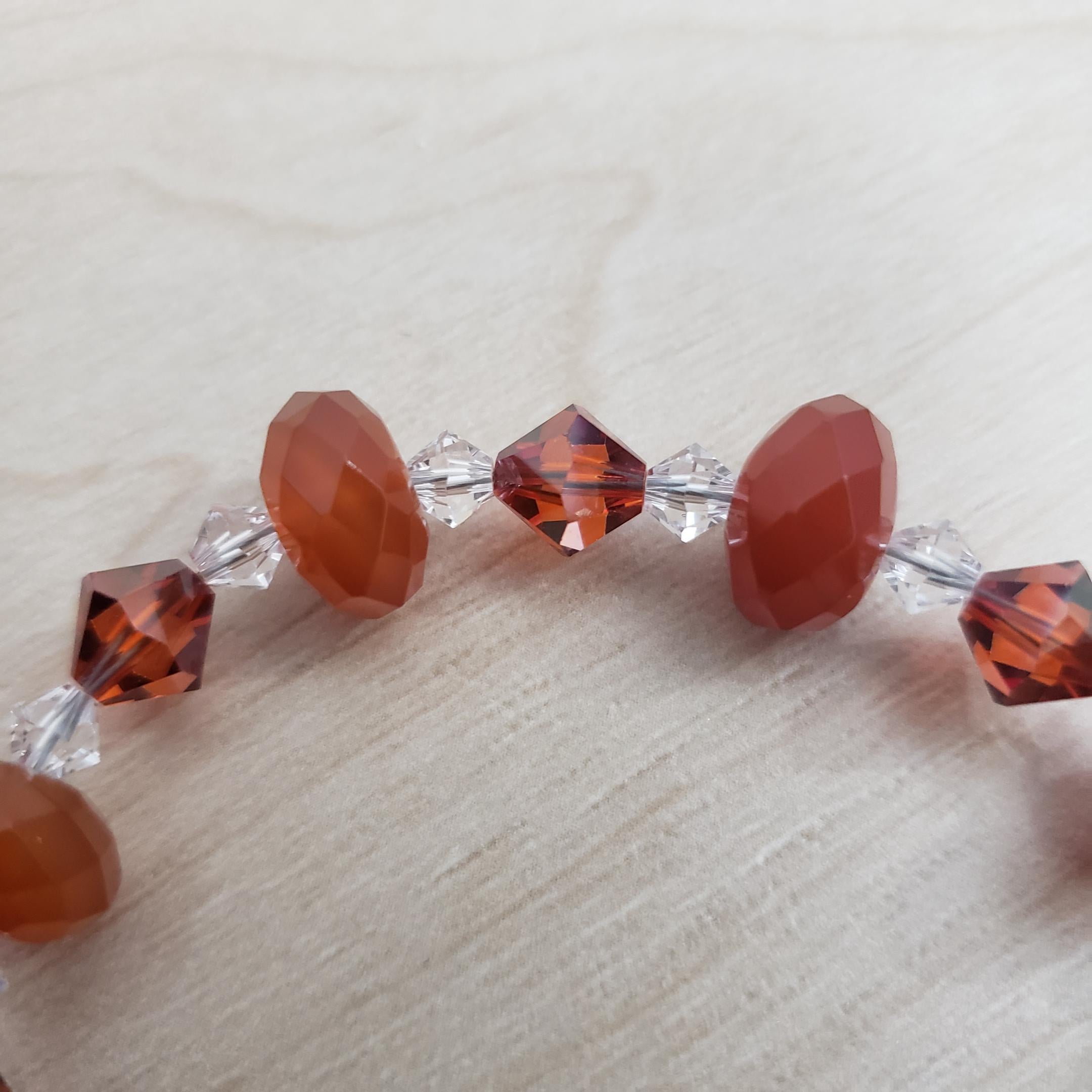 Carnelian and Swarovski Crystal Bracelet