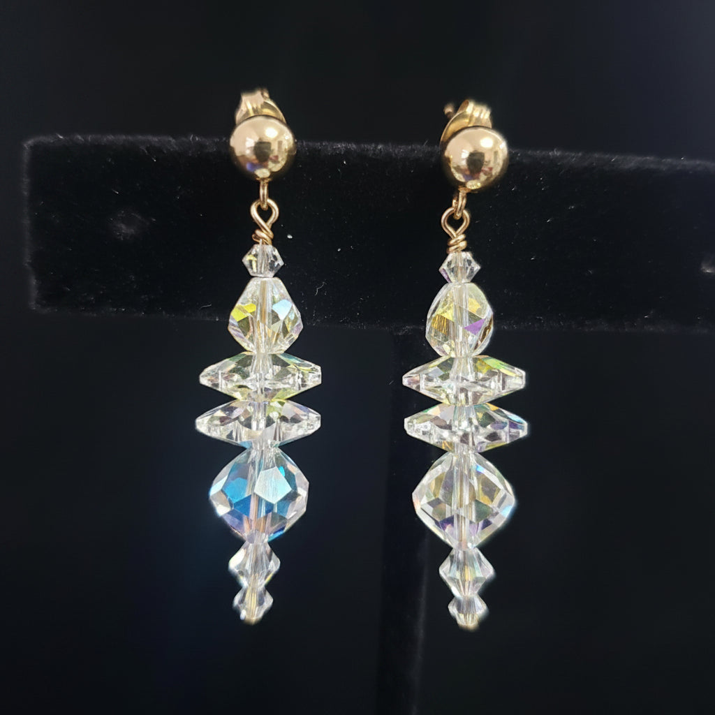 Swarovski crystal and gold-filled post earrings. Vintage Swarovski crystals!