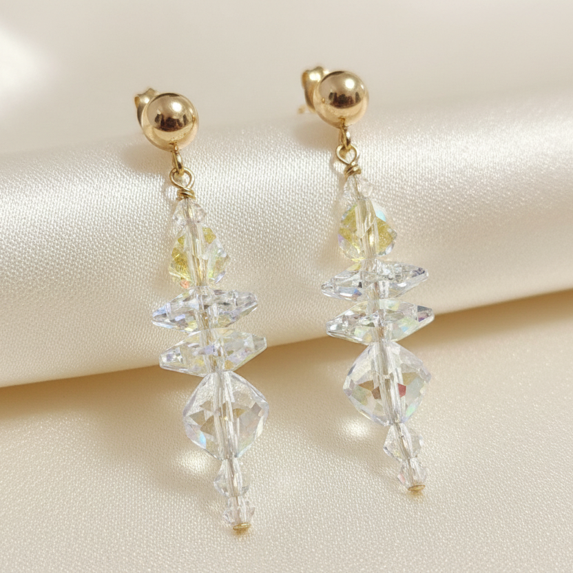 Swarovski Crystal Stud Earrings – Vintage Crystals, Gold-Filled Posts