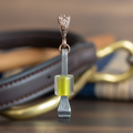 Handmade Horseshoe Nail Pendant with David Christensen Yellow Furnace Glass Bead