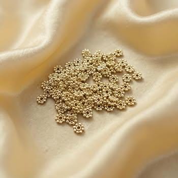 24k Vermeil over Sterling Bali Daisy Spacers, 20 pcs, Made in Bali