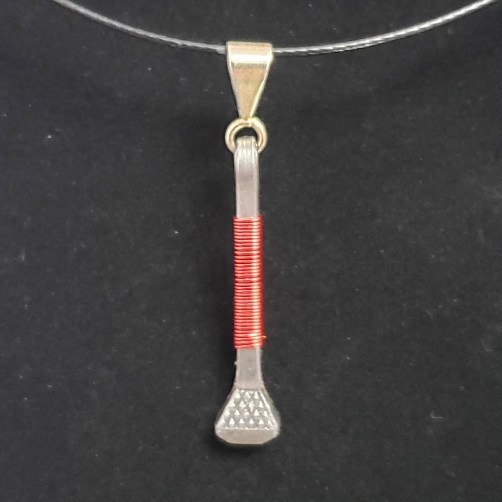 Horseshoe nail pendant - wire wrapped