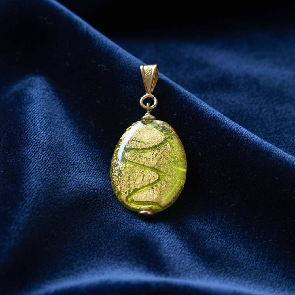 Gold Foil Venetian Glass Pendant