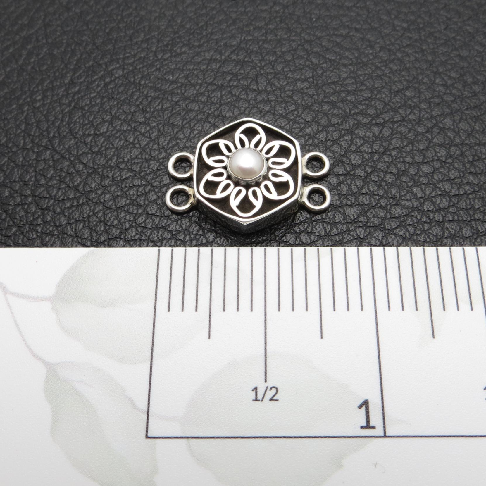 2-Strand Sterling Bali Connector w/ Pearl