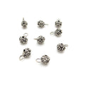 Bali Sterling Silver Granulated Bail Bead - Daisy Design - 6 x 5 x 10mm