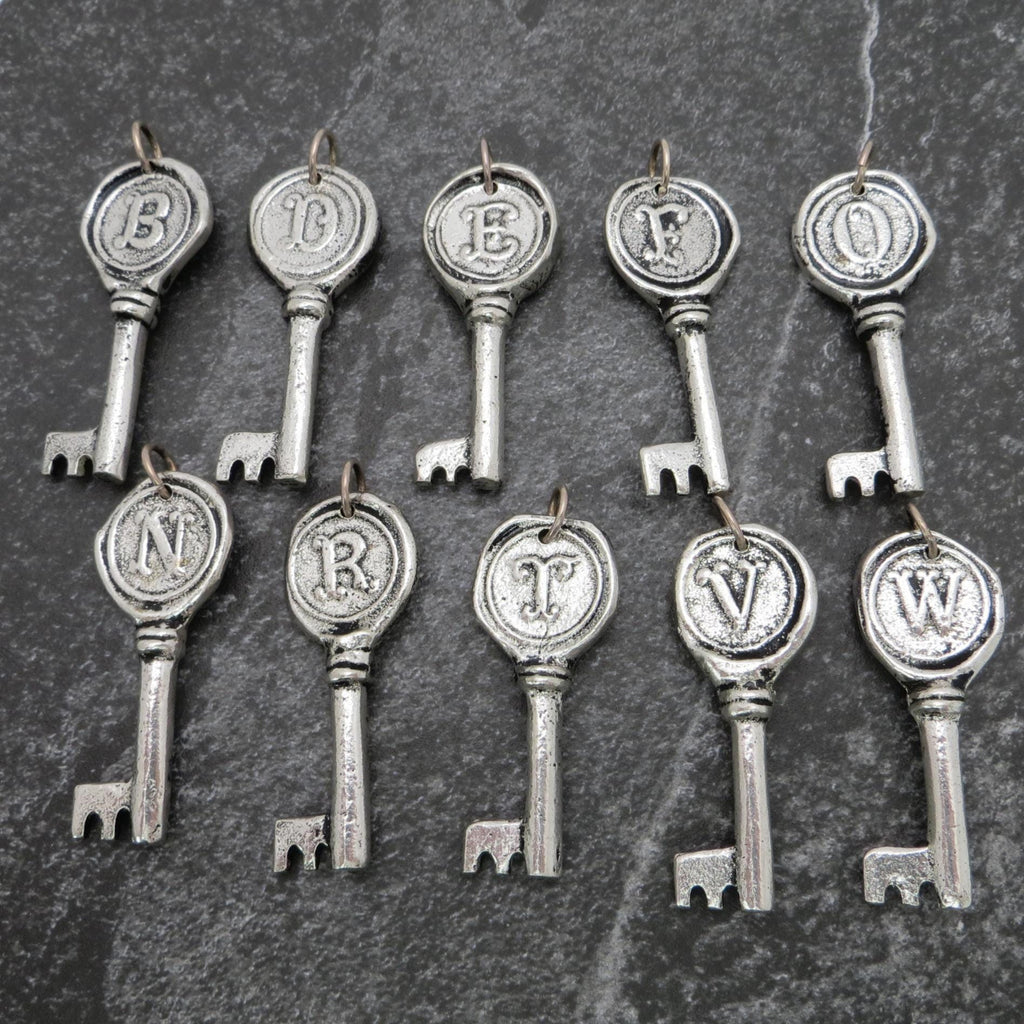 Silver Initial Key Pendant