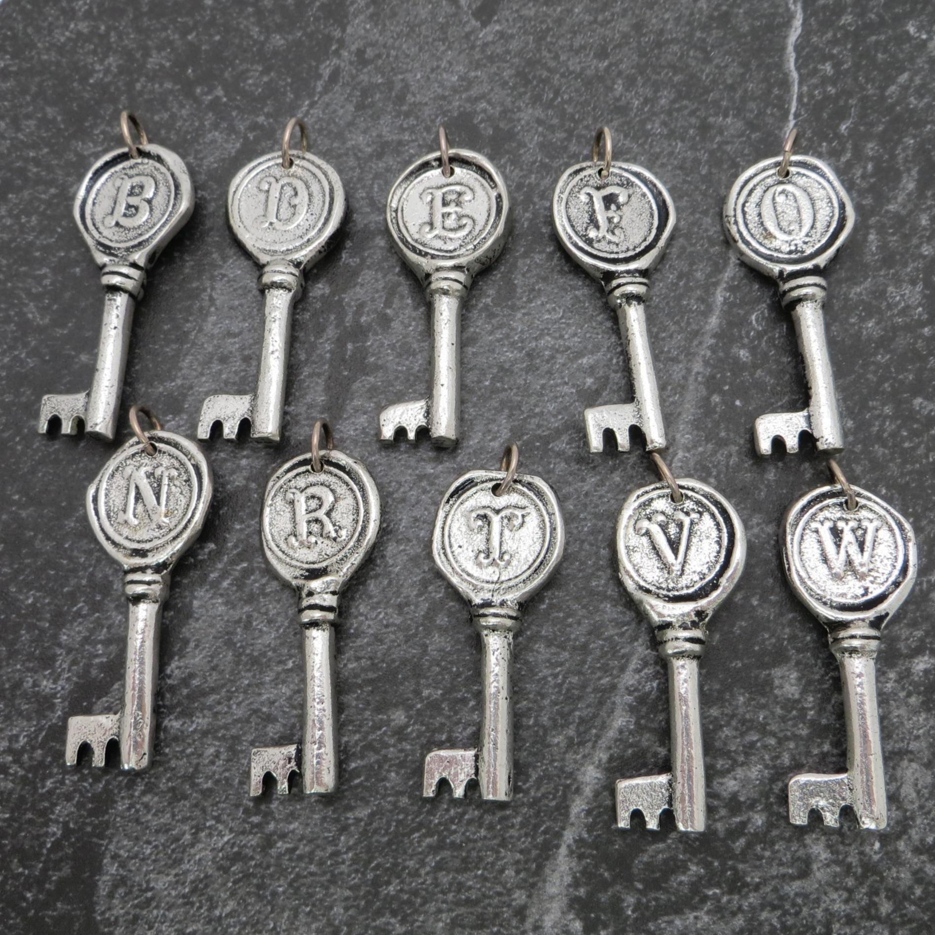 Silver Initial Key Pendant