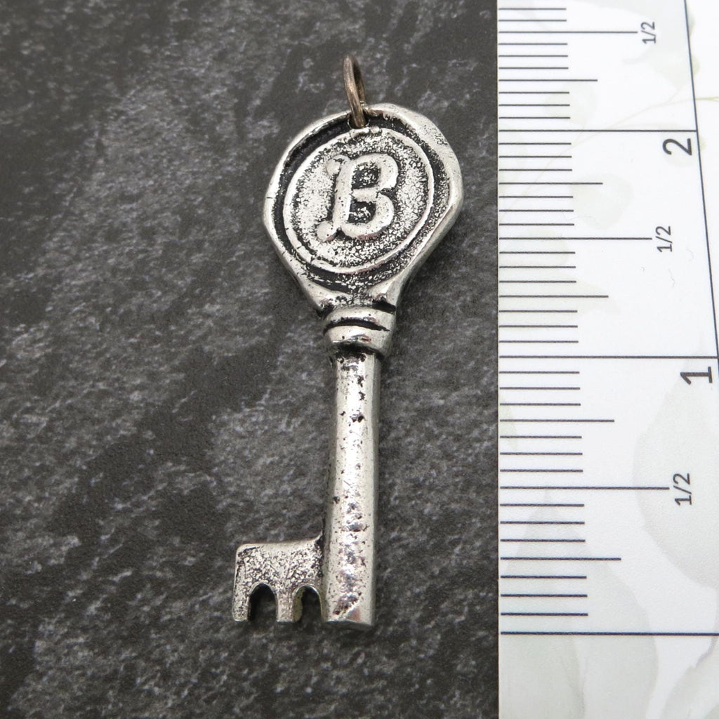 Silver Initial Key Pendant