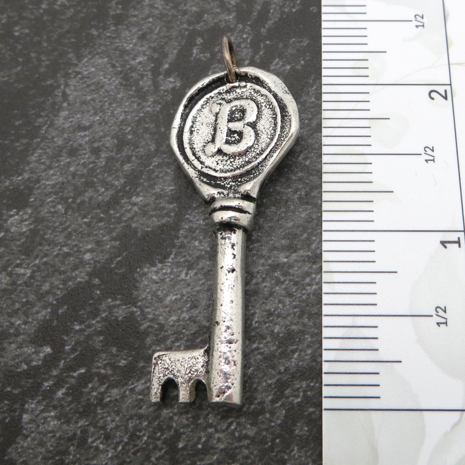 Silver Initial Key Pendant
