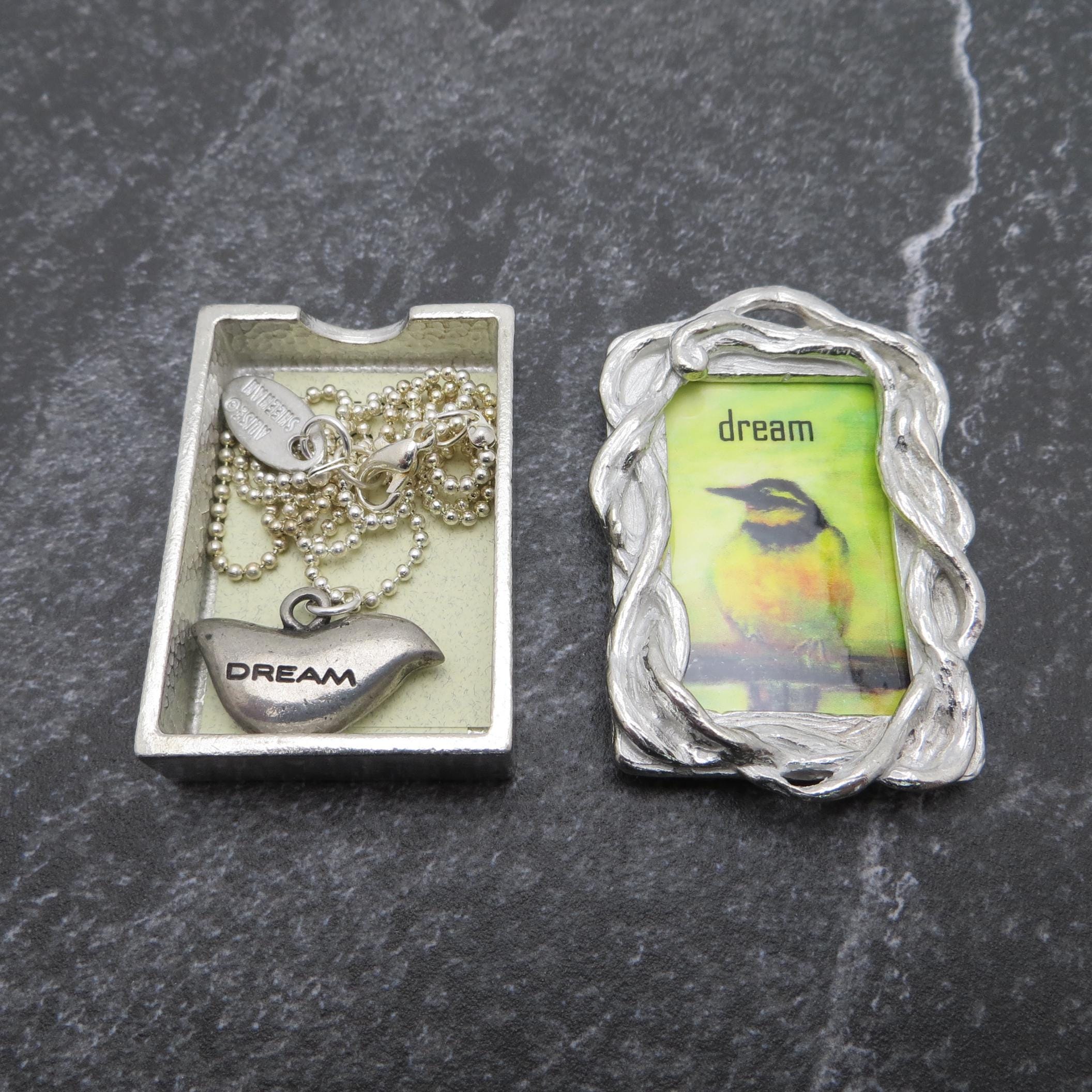 Wishnest By Alise Sheehan Pewter Dream Box and Pendant