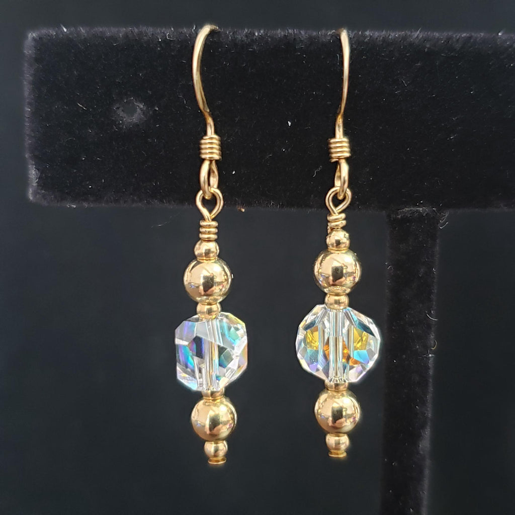Swarovski crystal and gold-filled earrings.