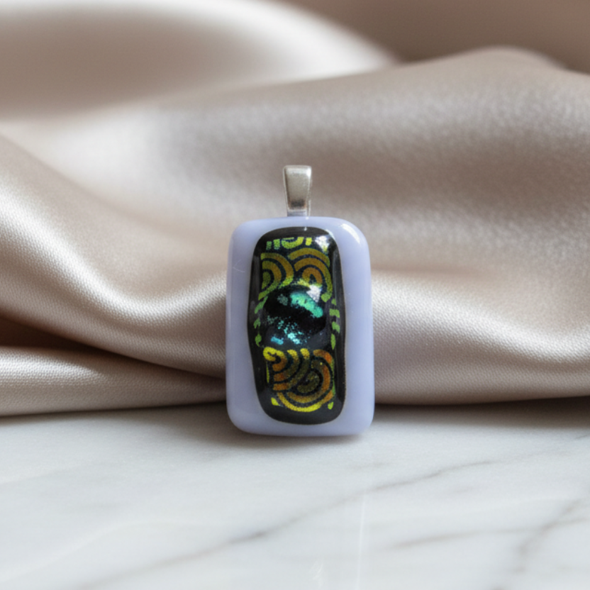 Lavender Dichroic Fused Glass Pendant