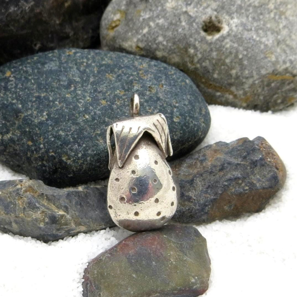 Karen Hill Tribe Silver Strawberry Charm - 22x12x8mm