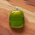 Bold Green and Yellow Dichroic Glass Pendant