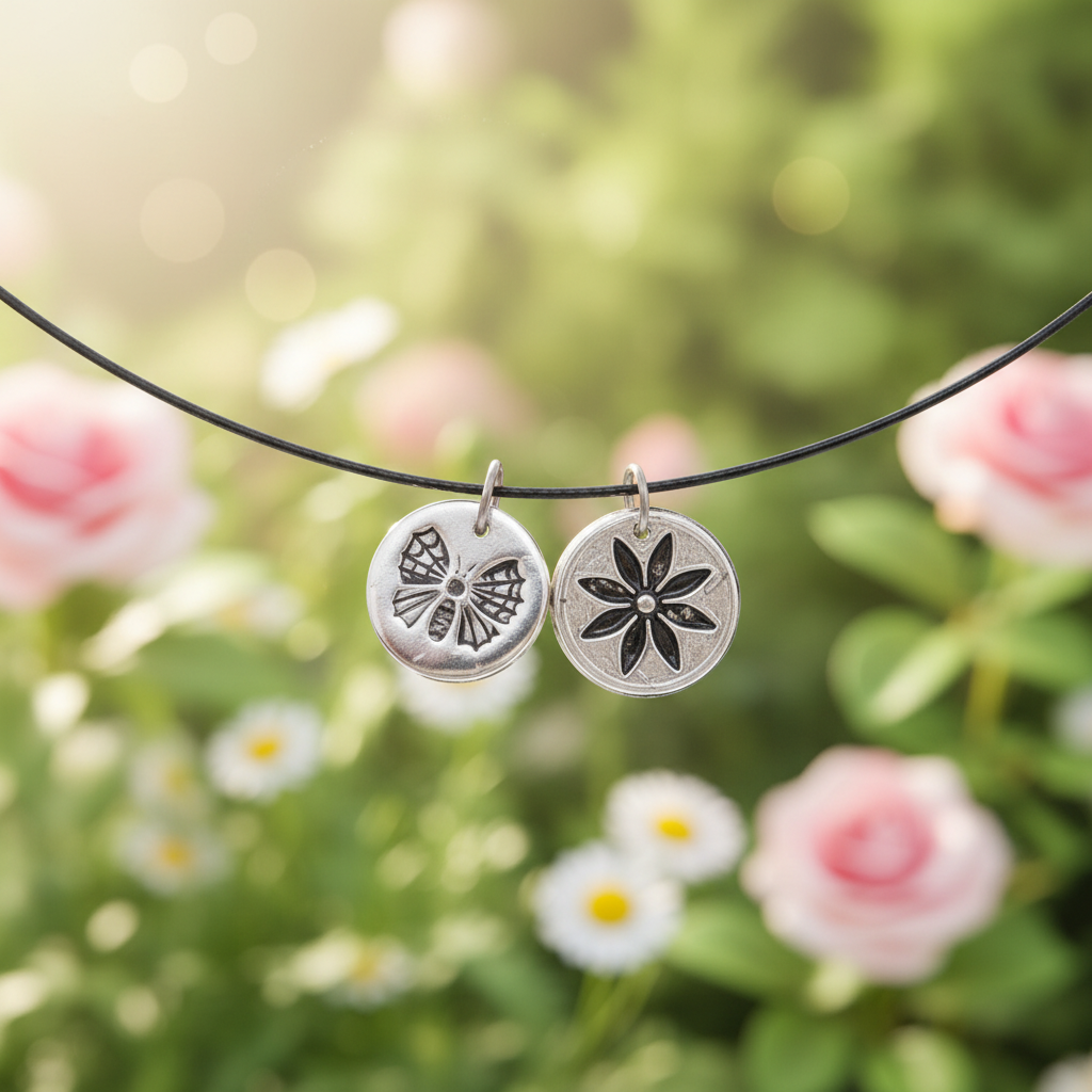 Silver Plated Flower or Butterfly Pendant – Italian Sterling Over Pewter Charm