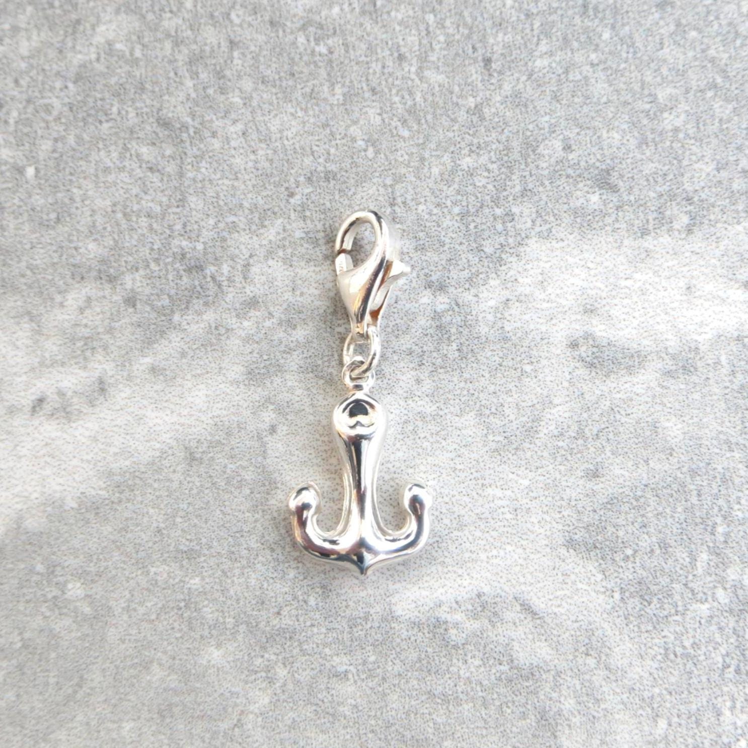 Sterling Silver Anchor Clip Charm