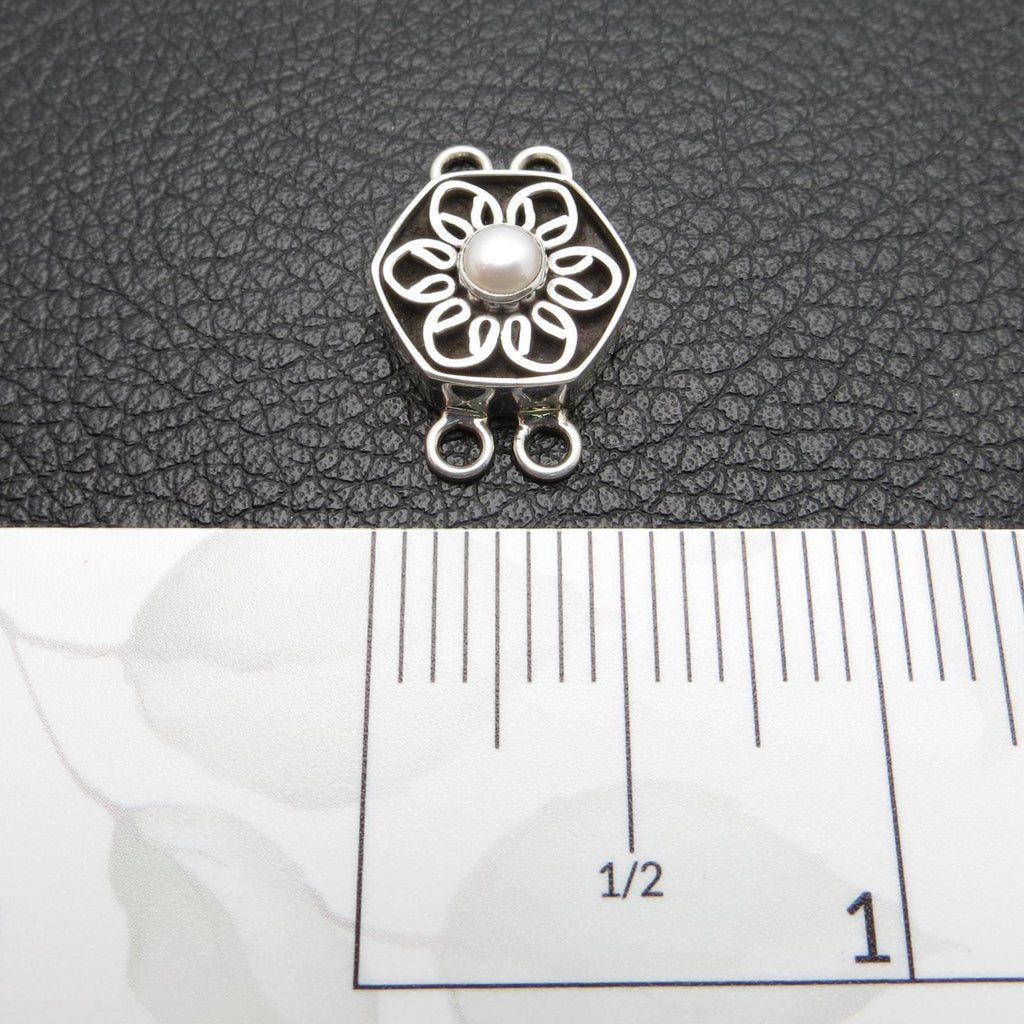2-Strand Sterling Bali Connector w/ Pearl