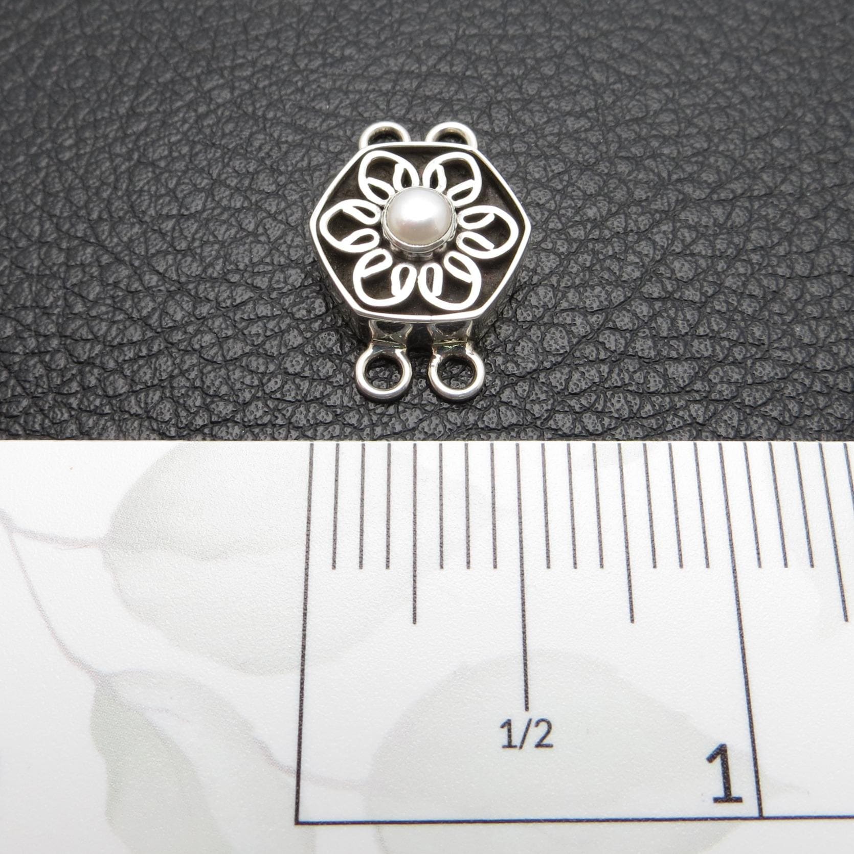 2-Strand Sterling Bali Connector w/ Pearl