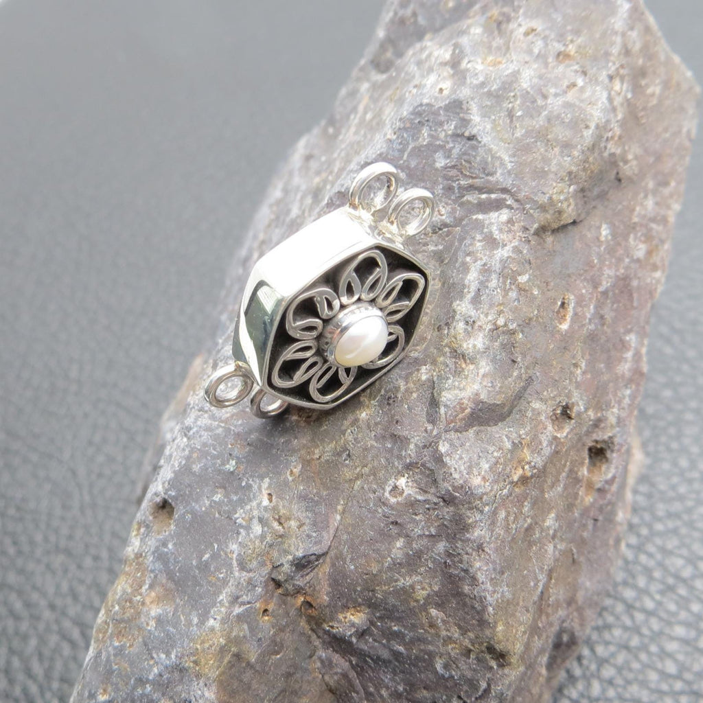 2-Strand Sterling Bali Connector w/ Pearl