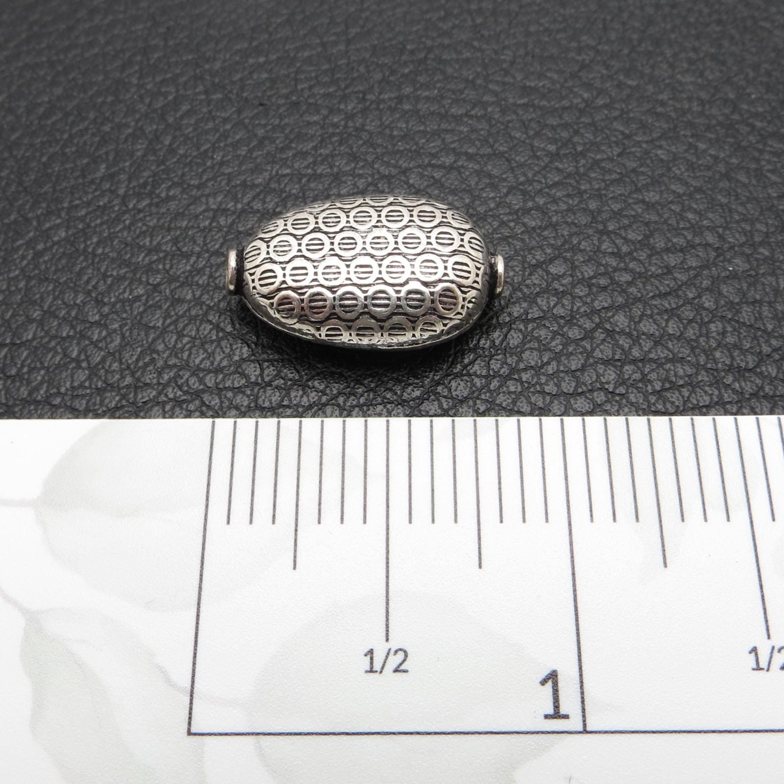 Bali Sterling Silver Elongated Bead 13mm x 21mm - MADE IN BALI