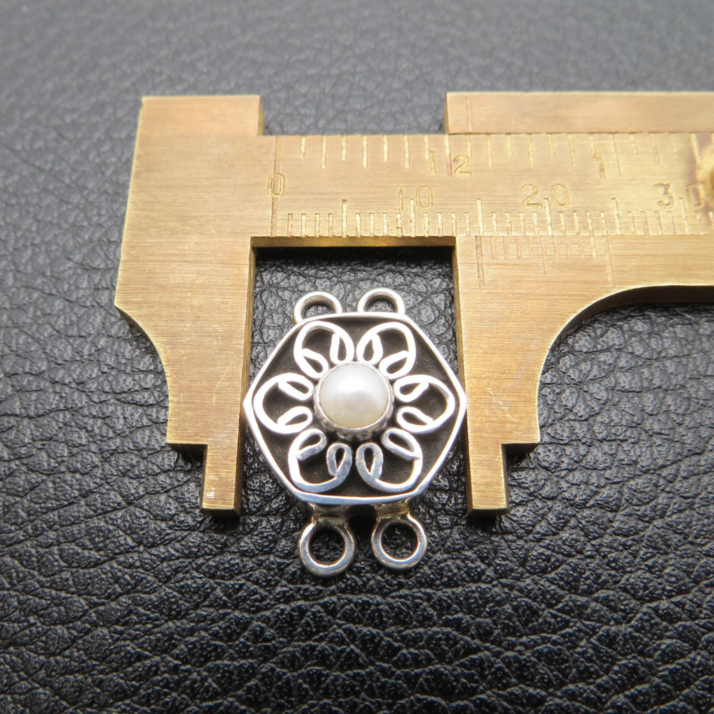 2-Strand Sterling Bali Connector w/ Pearl