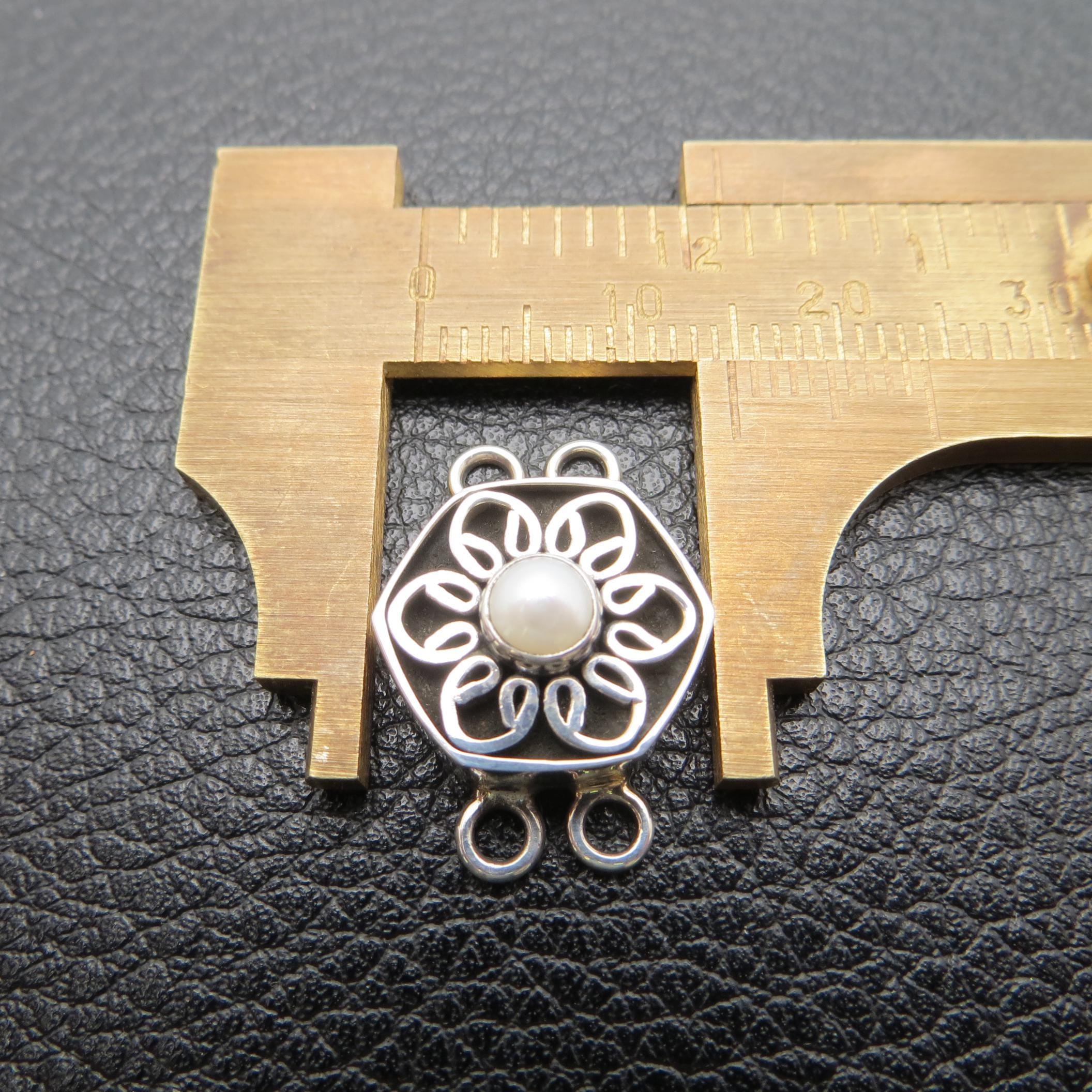2-Strand Sterling Bali Connector w/ Pearl