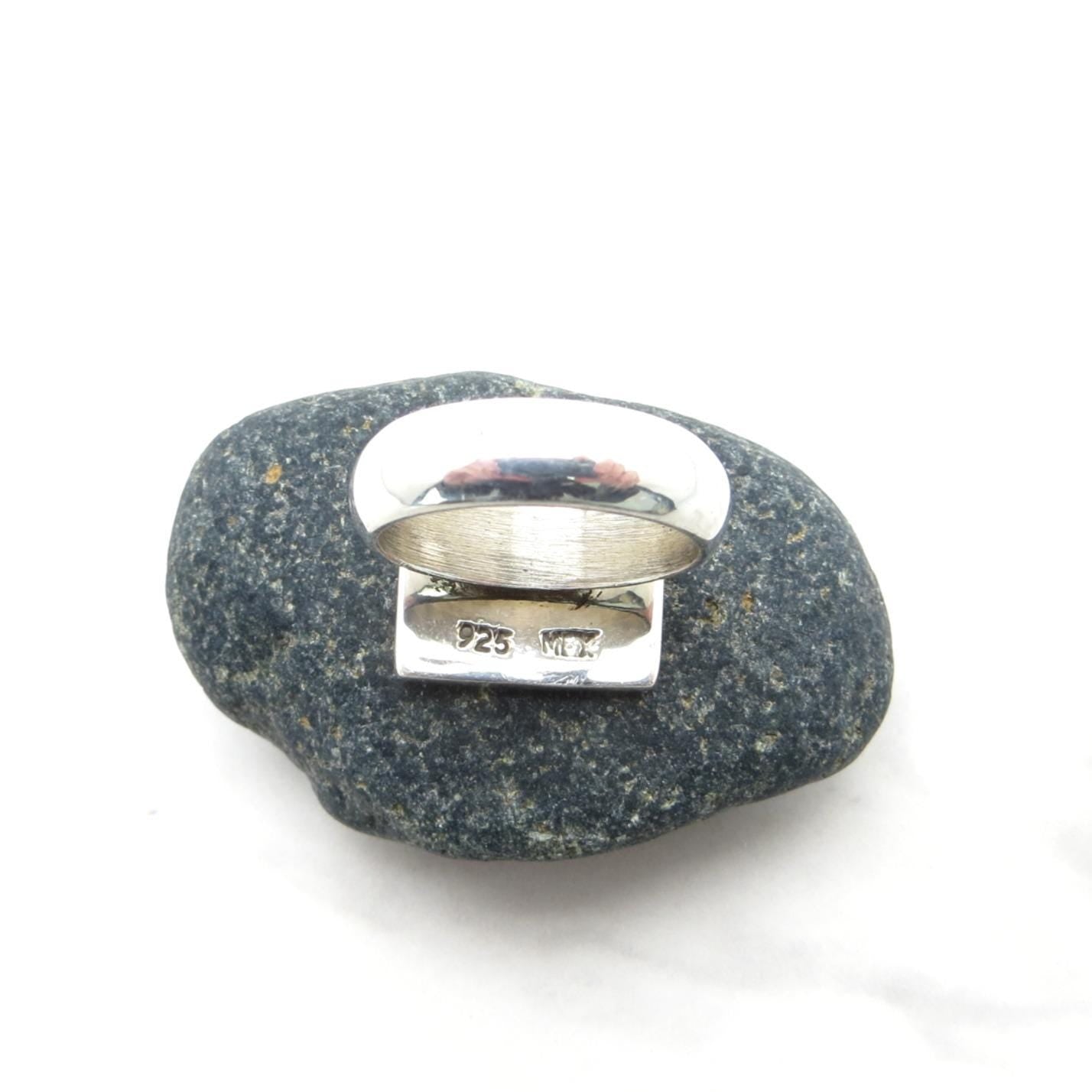 Sterling Silver Engravable Ring - 14mm Square Face - Solid Band - Size 5 - .925