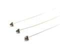 Bali Sterling Silver Headpins - 2.5 inch (65mm) Length - Pyramid Shape - 4 Pieces